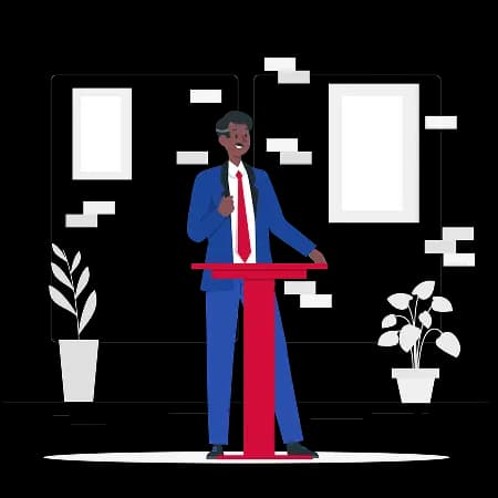 a person giving a presentation in front of an audience